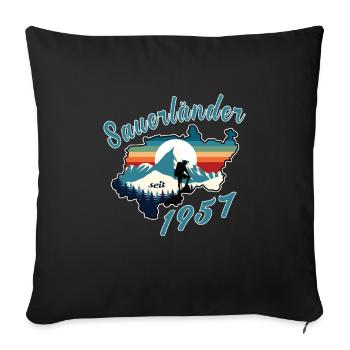 1957 anniversaire Sauerländer Original Retro Sunset - Housse de coussin décorative 45 x 45 cm - noir - Devant