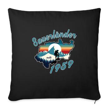 1959 anniversaire Sauerländer Original Retro Sunset - Housse de coussin décorative 45 x 45 cm - noir - Devant