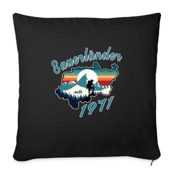 1971 anniversaire Sauerländer Original Retro Sunset - Housse de coussin décorative 45 x 45 cm - noir - Devant