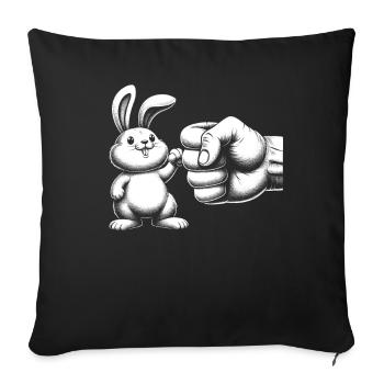 Meilleurs amis lapin poing - Housse de coussin décorative 45 x 45 cm - noir - Devant