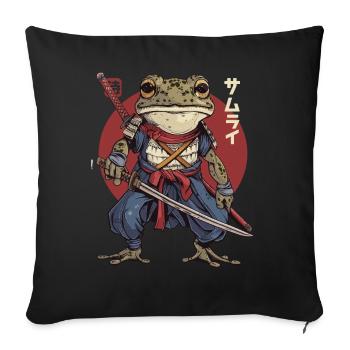 Samurai Frog Kawaii Japanese Ninja Frog - Sofa pillowcase 17,3'' x 17,3'' (45 x 45 cm) - black - Front