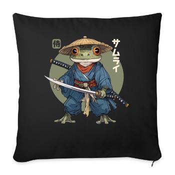 Samurai Frog Kawaii Japanese Ninja Frog - Sofa pillowcase 17,3'' x 17,3'' (45 x 45 cm) - black - Front