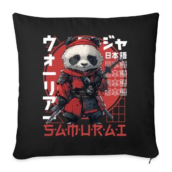Samurai Panda Kawaii Japanese Ninja Panda Bear - Sofa pillowcase 17,3'' x 17,3'' (45 x 45 cm) - black - Front
