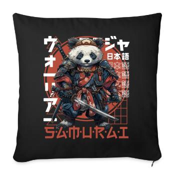 Samurai Panda Kawaii Japanese Ninja Panda Bear - Sofa pillowcase 17,3'' x 17,3'' (45 x 45 cm) - black - Front