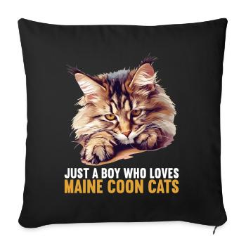 Maine Coon Kätzchen Maine Coon Katze - Sofakissenbezug 45 x 45 cm - Schwarz - Vorne
