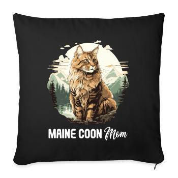 Maine Coon Kätzchen Maine Coon Katze - Sofakissenbezug 45 x 45 cm - Schwarz - Vorne