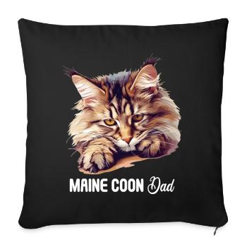 Maine Coon Kätzchen Maine Coon Katze - Sofakissenbezug 45 x 45 cm - Schwarz - Vorne