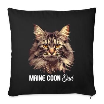 Maine Coon Kätzchen Maine Coon Katze - Sofakissenbezug 45 x 45 cm - Schwarz - Vorne
