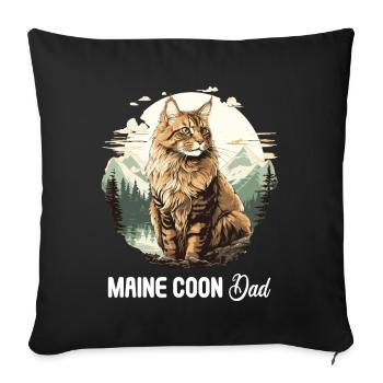 Maine Coon Kätzchen Maine Coon Katze - Sofakissenbezug 45 x 45 cm - Schwarz - Vorne