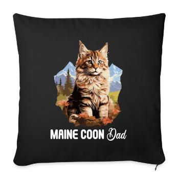 Maine Coon Kätzchen Maine Coon Katze - Sofakissenbezug 45 x 45 cm - Schwarz - Vorne