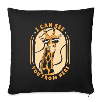 I Can See You From Here Nubian African Giraffidae - Sofa pillowcase 17,3'' x 17,3'' (45 x 45 cm) - black - Front