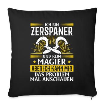 Precision instead of magic - Sofa pillowcase 17,3'' x 17,3'' (45 x 45 cm) - black - Front