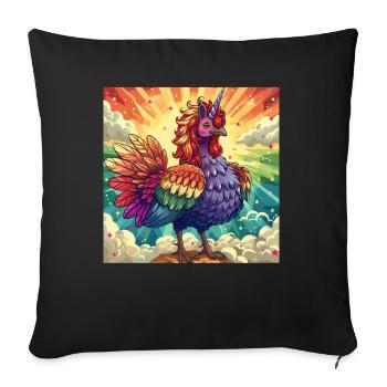 Unicorn Thanksgiving Kawaii - Sofa pillowcase 17,3'' x 17,3'' (45 x 45 cm) - black - Front
