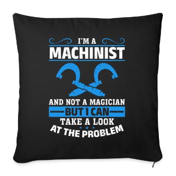 Precision instead of magic - Sofa pillowcase 17,3'' x 17,3'' (45 x 45 cm) - black - Front