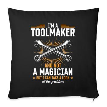 Tool Mechanic - Not a Magician, Just a Genius - Sofa pillowcase 17,3'' x 17,3'' (45 x 45 cm) - black - Front