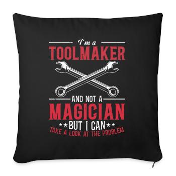 Tool Mechanic - Not a Magician, Just a Genius - Sofa pillowcase 17,3'' x 17,3'' (45 x 45 cm) - black - Front