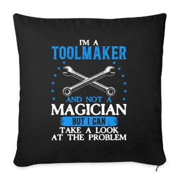 Tool Mechanic - Not a Magician, Just a Genius - Sofa pillowcase 17,3'' x 17,3'' (45 x 45 cm) - black - Front