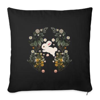Rabbit, Rabbit, Rodent, Spring, Flowers, Nature - Sofa pillowcase 17,3'' x 17,3'' (45 x 45 cm) - black - Front
