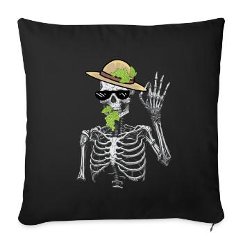 Squelette Jardinier Raisins Jardinage Mime Hobby Jardinier - Housse de coussin décorative 45 x 45 cm - noir - Devant