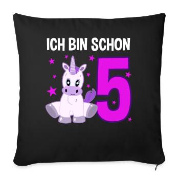 Unicorn 5th Birthday Star Festival - Sofa pillowcase 17,3'' x 17,3'' (45 x 45 cm) - black - Front