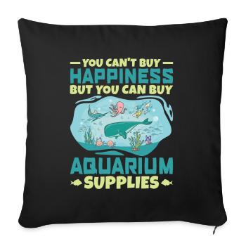 You Can't Buy Happiness But Supplies - - Sofa pillowcase 17,3'' x 17,3'' (45 x 45 cm) - black - Front
