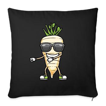 Dancing parsnips with sunglasses Parsnips - Sofa pillowcase 17,3'' x 17,3'' (45 x 45 cm) - black - Front