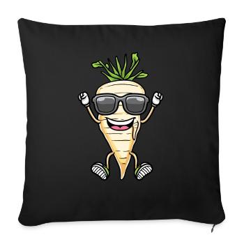 Dancing parsnips with sunglasses Parsnips - Sofa pillowcase 17,3'' x 17,3'' (45 x 45 cm) - black - Front