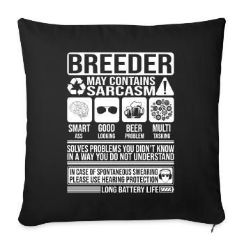 Éleveur Sarcasme drôle Cadeau Éleveur - Housse de coussin décorative 45 x 45 cm - noir - Devant