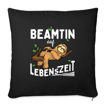 Paresseux Fonctionnaire à vie Fonctionnaire à vie - Housse de coussin décorative 45 x 45 cm - noir - Devant
