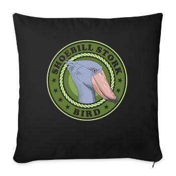 Shoebill oiseau Shoebill Abu Markub cadeau - Housse de coussin décorative 45 x 45 cm - noir - Devant