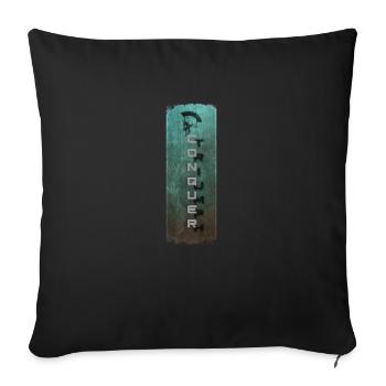 Warrior's Resolve: Conquer and Spartan Helmet - Sofa pillowcase 17,3'' x 17,3'' (45 x 45 cm) - black - Front