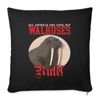 Walross Walroß Walrus Walrosse Geschenk - Sofakissenbezug 45 x 45 cm - Schwarz - Vorne