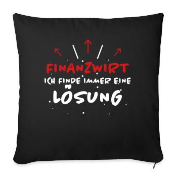 Finanzwirt Spruch Job Lustiges Finanzwirt Geschenk - Sofakissenbezug 45 x 45 cm - Schwarz - Vorne