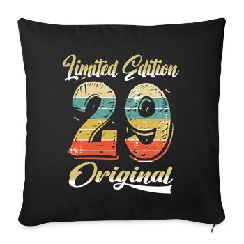 95 ans anniversaire vintage 1929 édition limitée - Housse de coussin décorative 45 x 45 cm - noir - Devant