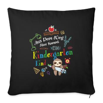 Out of the way: Here comes a kindergartner - Sofa pillowcase 17,3'' x 17,3'' (45 x 45 cm) - black - Front