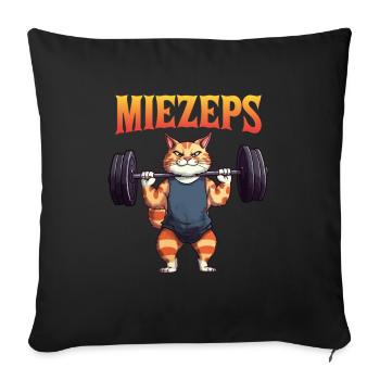 Kitty Cat Musculation Entraînement Muscle Chats - Housse de coussin décorative 45 x 45 cm - noir - Devant