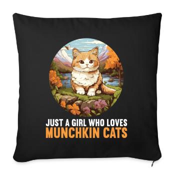 Munchkin Kätzchen Munchkin Katze - Sofakissenbezug 45 x 45 cm - Schwarz - Vorne