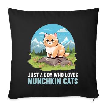 Munchkin Kätzchen Munchkin Katze - Sofakissenbezug 45 x 45 cm - Schwarz - Vorne
