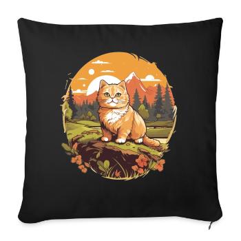 Munchkin Kätzchen Munchkin Katze - Sofakissenbezug 45 x 45 cm - Schwarz - Vorne