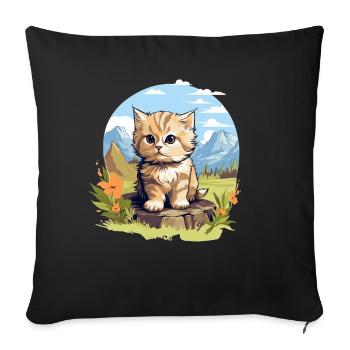 Munchkin Kätzchen Munchkin Katze - Sofakissenbezug 45 x 45 cm - Schwarz - Vorne