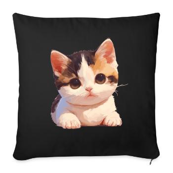 Munchkin Kätzchen Munchkin Katze - Sofakissenbezug 45 x 45 cm - Schwarz - Vorne