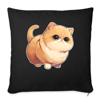 Munchkin Kätzchen Munchkin Katze - Sofakissenbezug 45 x 45 cm - Schwarz - Vorne