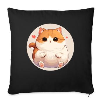 Munchkin Kätzchen Munchkin Katze - Sofakissenbezug 45 x 45 cm - Schwarz - Vorne