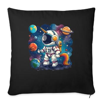 Unicorn Astronaut Kawaii Japanese - Sofa pillowcase 17,3'' x 17,3'' (45 x 45 cm) - black - Front