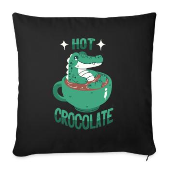 Crocodile in cocoa - Sofa pillowcase 17,3'' x 17,3'' (45 x 45 cm) - black - Front