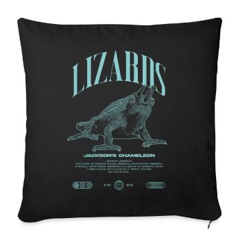 Jackson's Chamäleon Streetwear Eidechsenwärter - Sofakissenbezug 45 x 45 cm - Schwarz - Vorne