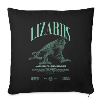 Gardien de lézard caméléon streetwear de Jackson - Housse de coussin décorative 45 x 45 cm - noir - Devant