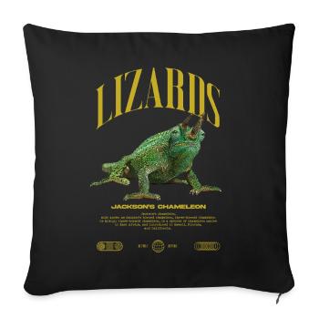 Jackson's Chamäleon Streetwear Eidechsenwärter - Sofakissenbezug 45 x 45 cm - Schwarz - Vorne