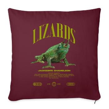 Jackson's Chamäleon Streetwear Eidechsenwärter - Sofakissenbezug 45 x 45 cm - Burgunderrot - Vorne