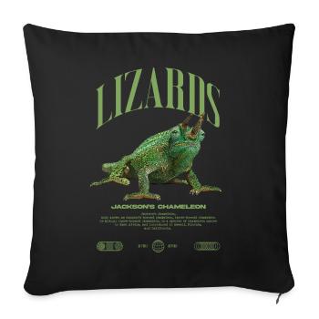 Jackson's Chamäleon Streetwear Eidechsenwärter - Sofakissenbezug 45 x 45 cm - Schwarz - Vorne